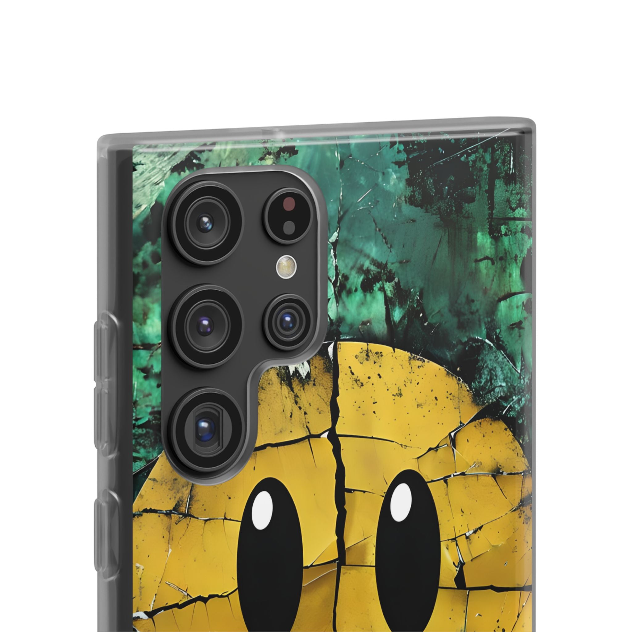 Fractured Yellow Grin · Soft Custodia per Samsung