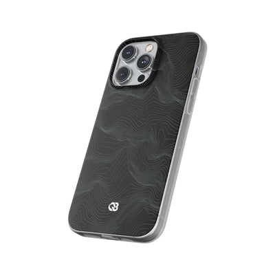Black Lite Phone Case for iPhone - Obsidian Topo Wireframe