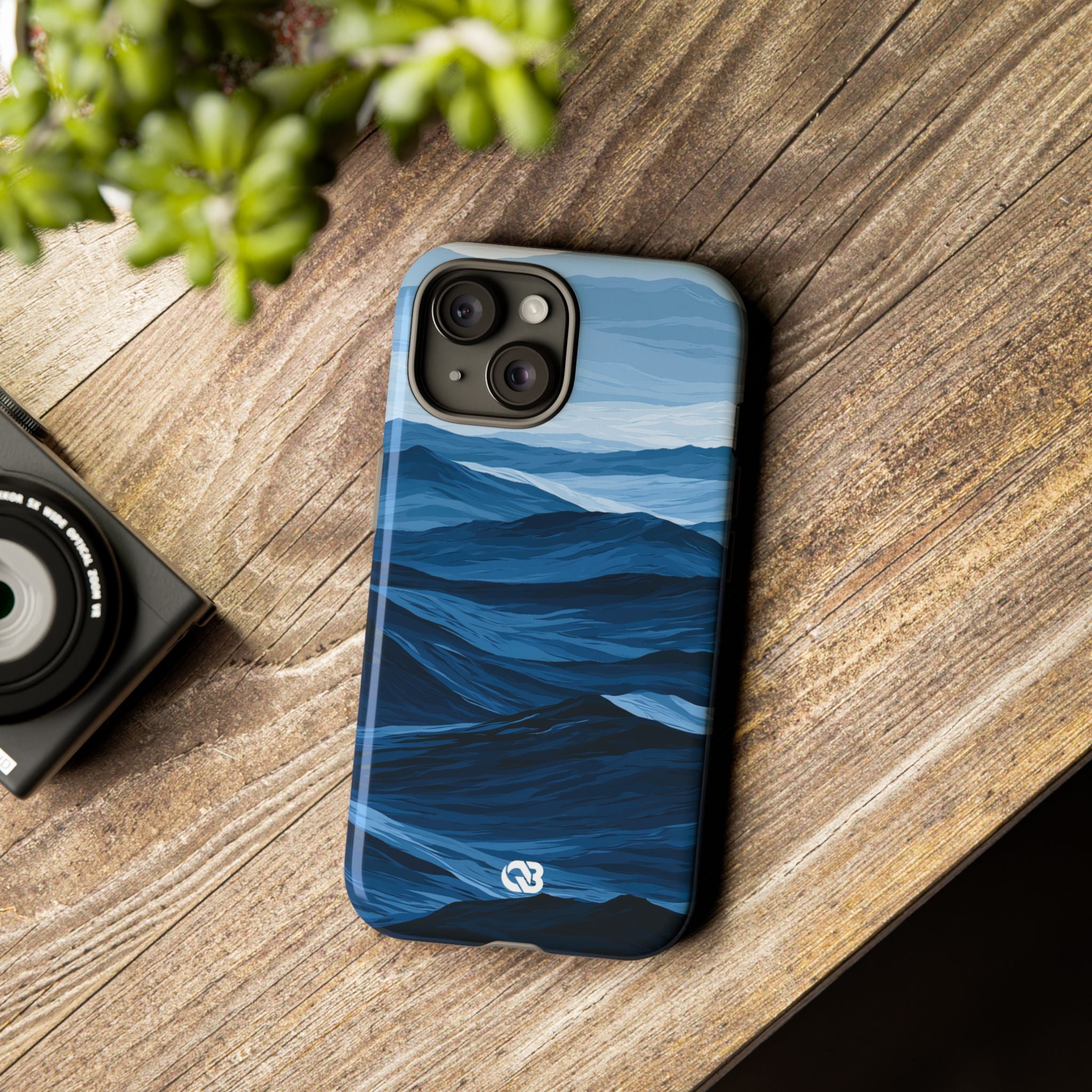 Blue Tough Phone Case for iPhone - Cobalt Ridge Tides