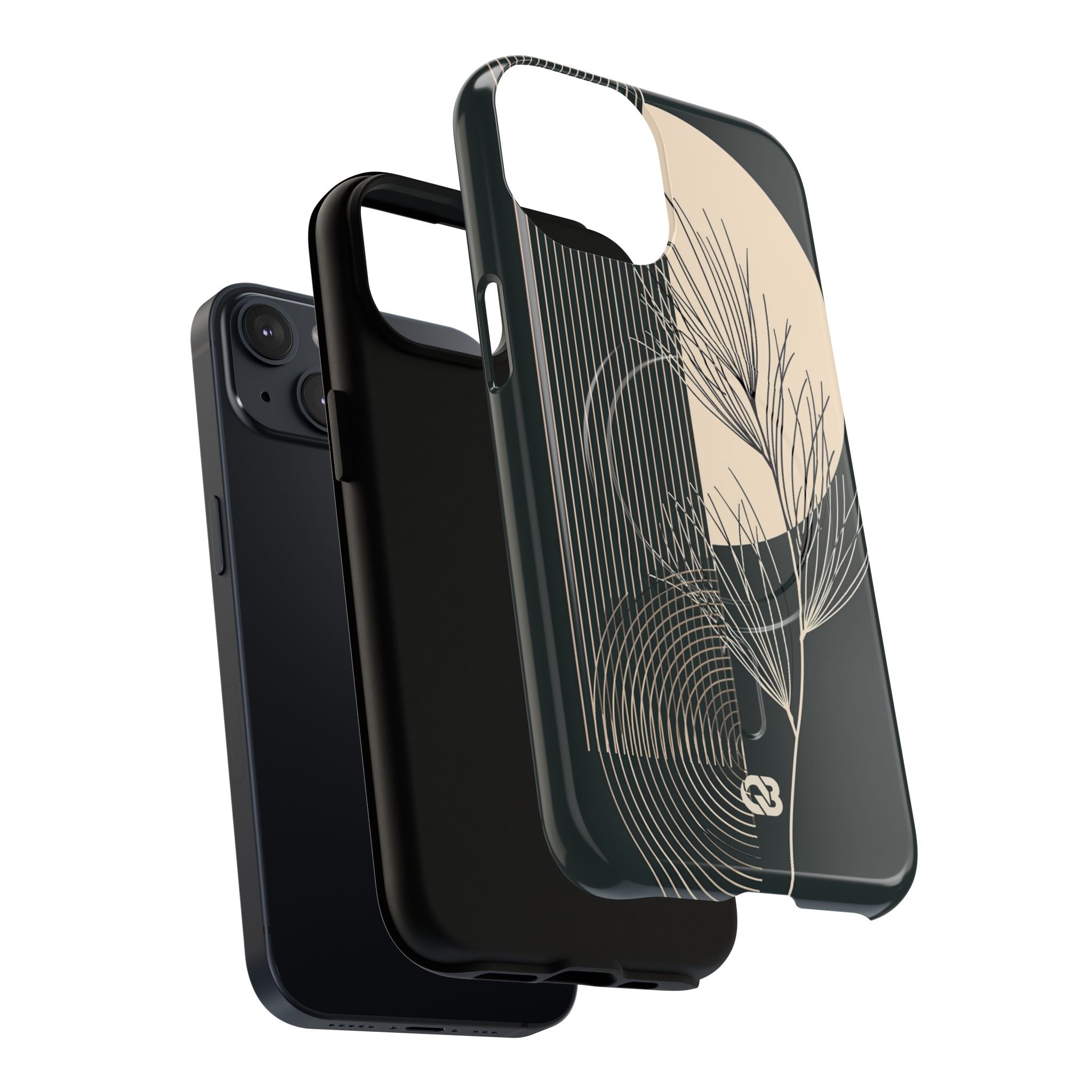 Black Tough 2.0 Magsafe Phone Case for iPhone - Obsidian Sand Willow