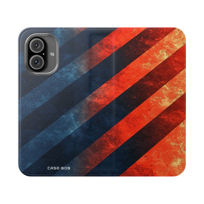 Diagonal Stripes Blaze - iPhone 16  Case - Wallet