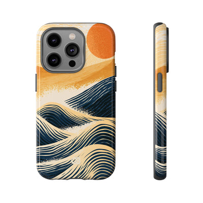 Golden Horizon Waves · Tough Phone Case for iPhone · Blue
