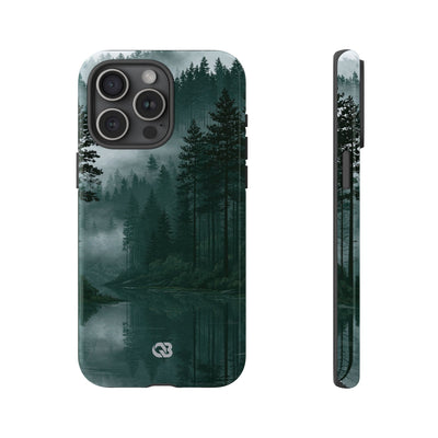 Green Tough Phone Case for iPhone - Misty Evergreen Mirror