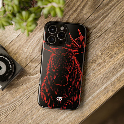 Nordic Moose Contour · Tough Phone Case for iPhone · Red