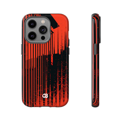 Red Tough Phone Case for iPhone - Crimson Brutalist Distortion