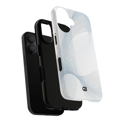 White Tough Phone Case for iPhone - Arctic Line Current