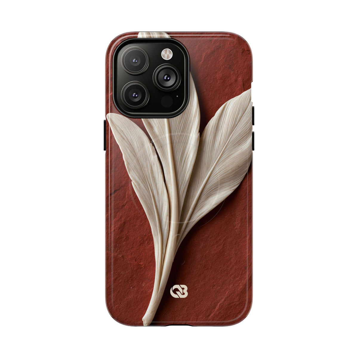 Carved Ivory Plume · Tough 2.0 Magnetic Phone Case for iPhone · Red
