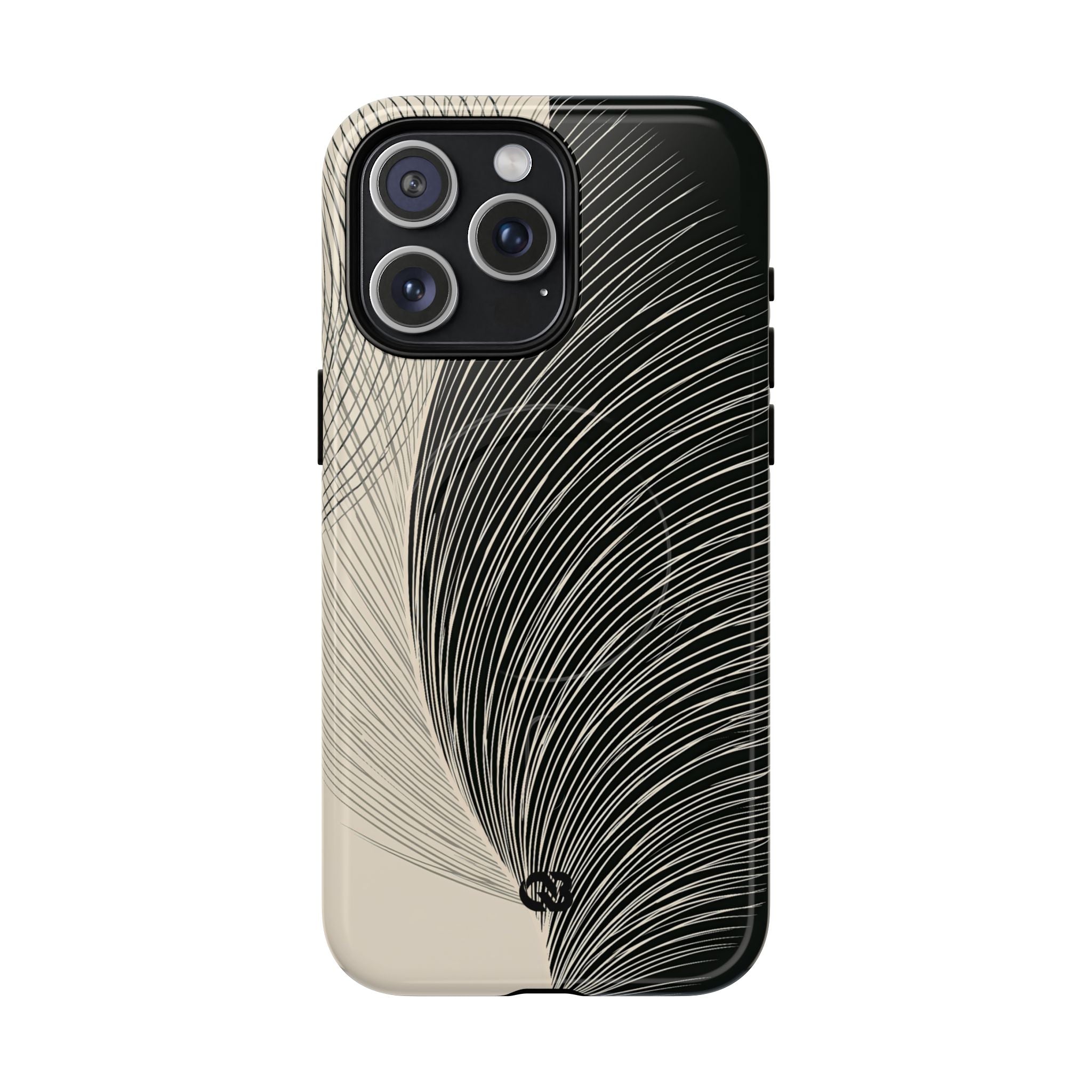 Beige Tough 2.0 Magsafe Phone Case for iPhone - Obsidian Cream Plume