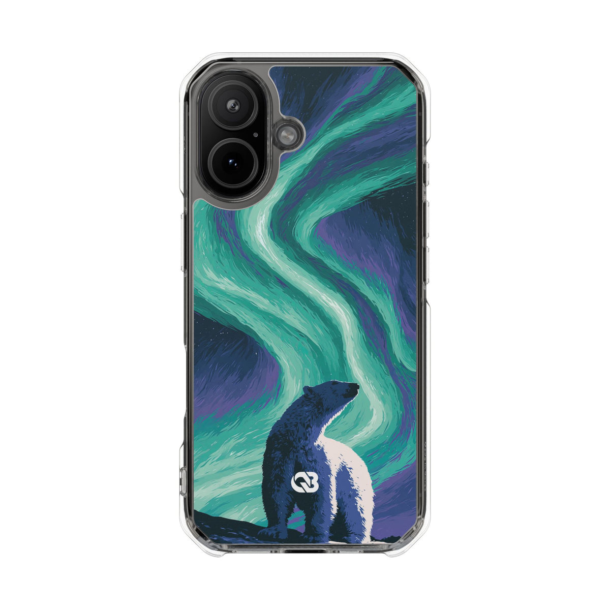 Arctic Aurora Bear · Clear Impact Magnetic Phone Case for iPhone · Teal