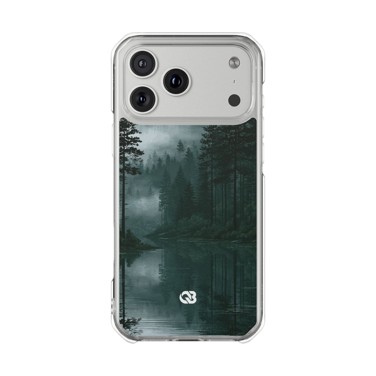 Misty Pine Reflections · Clear Impact Magnetic Phone Case for iPhone ·  Green