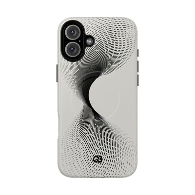 White Tough 2.0 Magsafe Phone Case for iPhone - Linear Torsion Grid