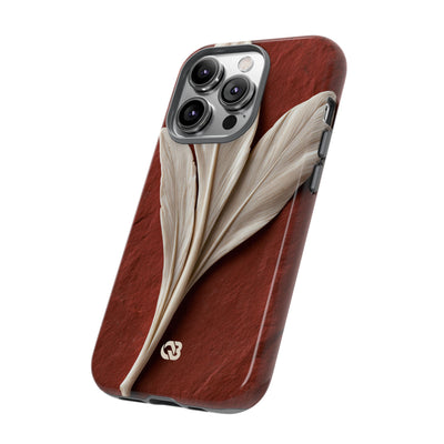 Carved Ivory Plume · Tough Phone Case for iPhone · Red