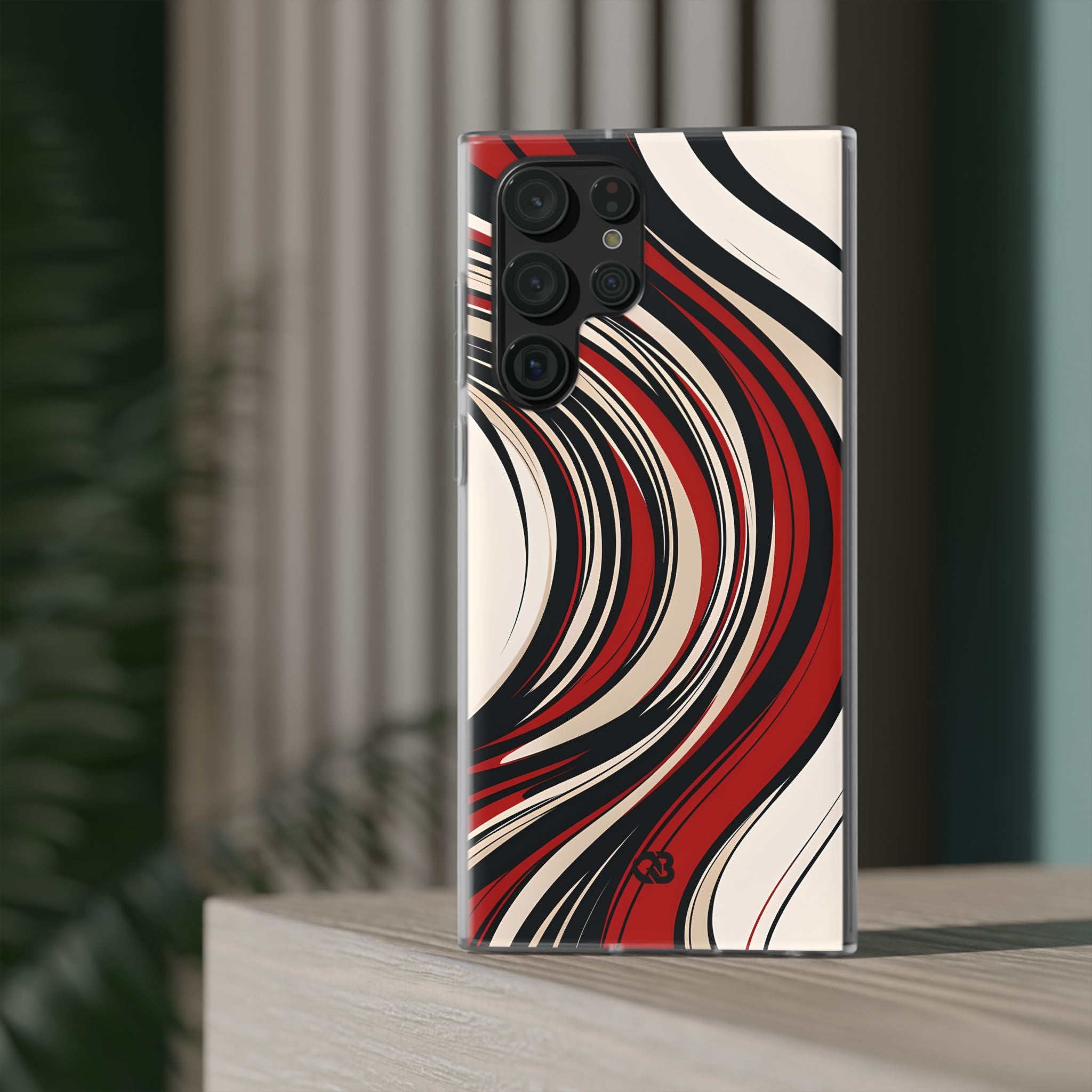 Crimson Flow Waves · Soft Phone Case for Samsung