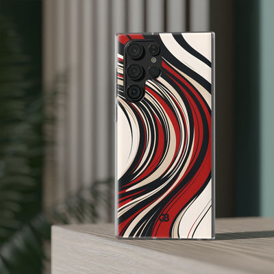 Crimson Flow Waves · Soft Phone Case for Samsung