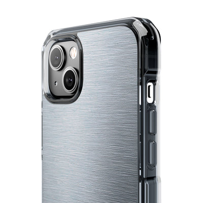 Silver Impact MagSafe Phone Case for iPhone - Satin Chrome Grain