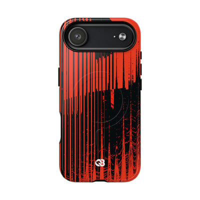 Red Tough 2.0 Magsafe Phone Case for iPhone - Crimson Brutalist Distortion