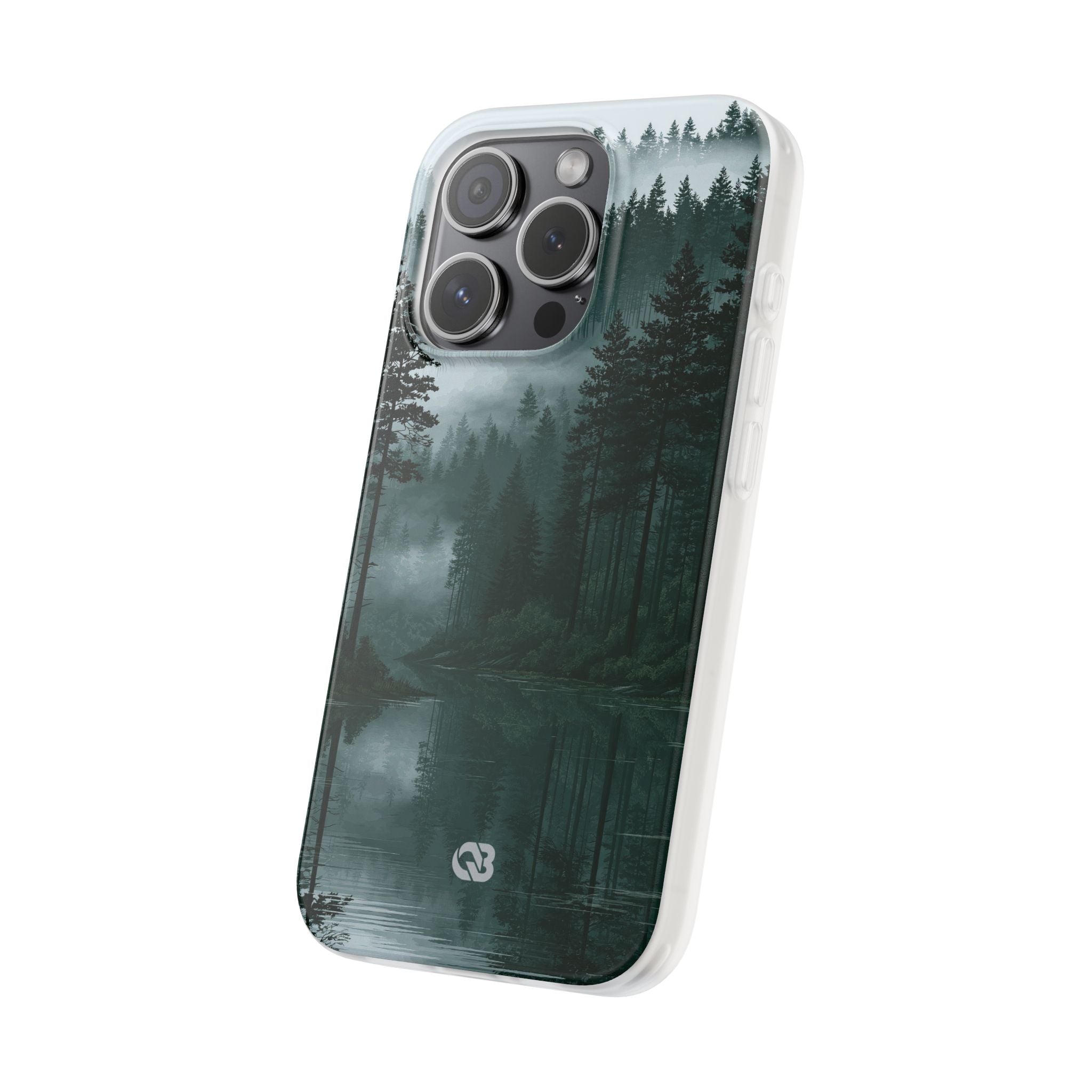 Green Lite Phone Case for iPhone - Misty Evergreen Mirror
