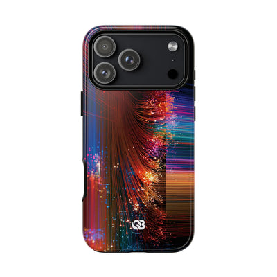 Black Tough Phone Case for iPhone - Cyber Optic Streak
