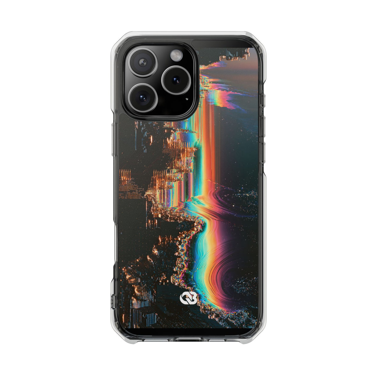 Prismatic Circuit · Clear Impact Magnetic Phone Case for iPhone · Black
