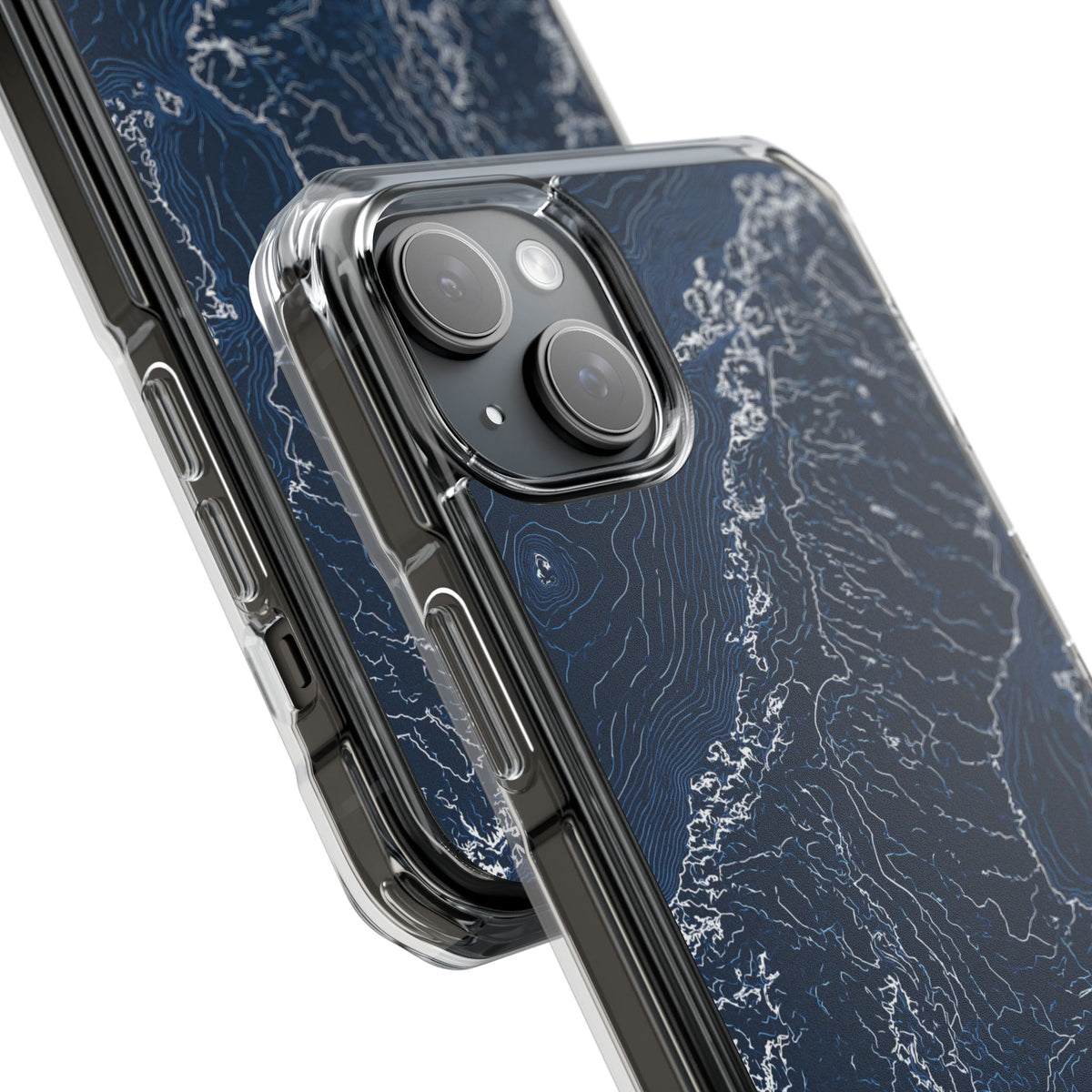 Nordic Contour Chart · Clear Impact Magnetic Phone Case for iPhone · Blue