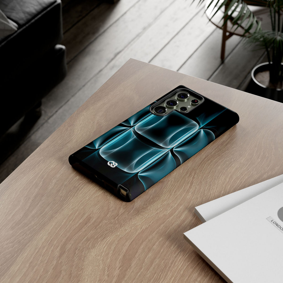 Translucent Cyber Grid · Tough Phone Case for Samsung · Teal