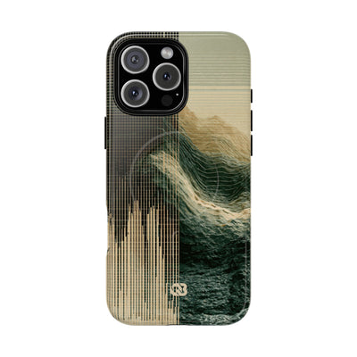 Beige Tough 2.0 Magsafe Phone Case for iPhone - Veridian Data Ridge