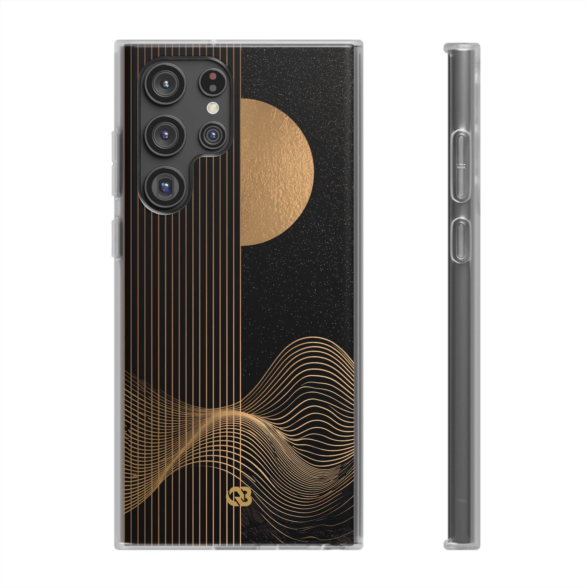 Gold Lite Phone Case for Samsung - Gilded Obsidian Dunes