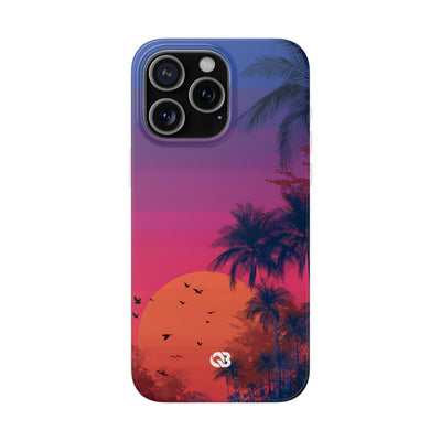 Neon Horizon Palms · Soft Capa para iPhone