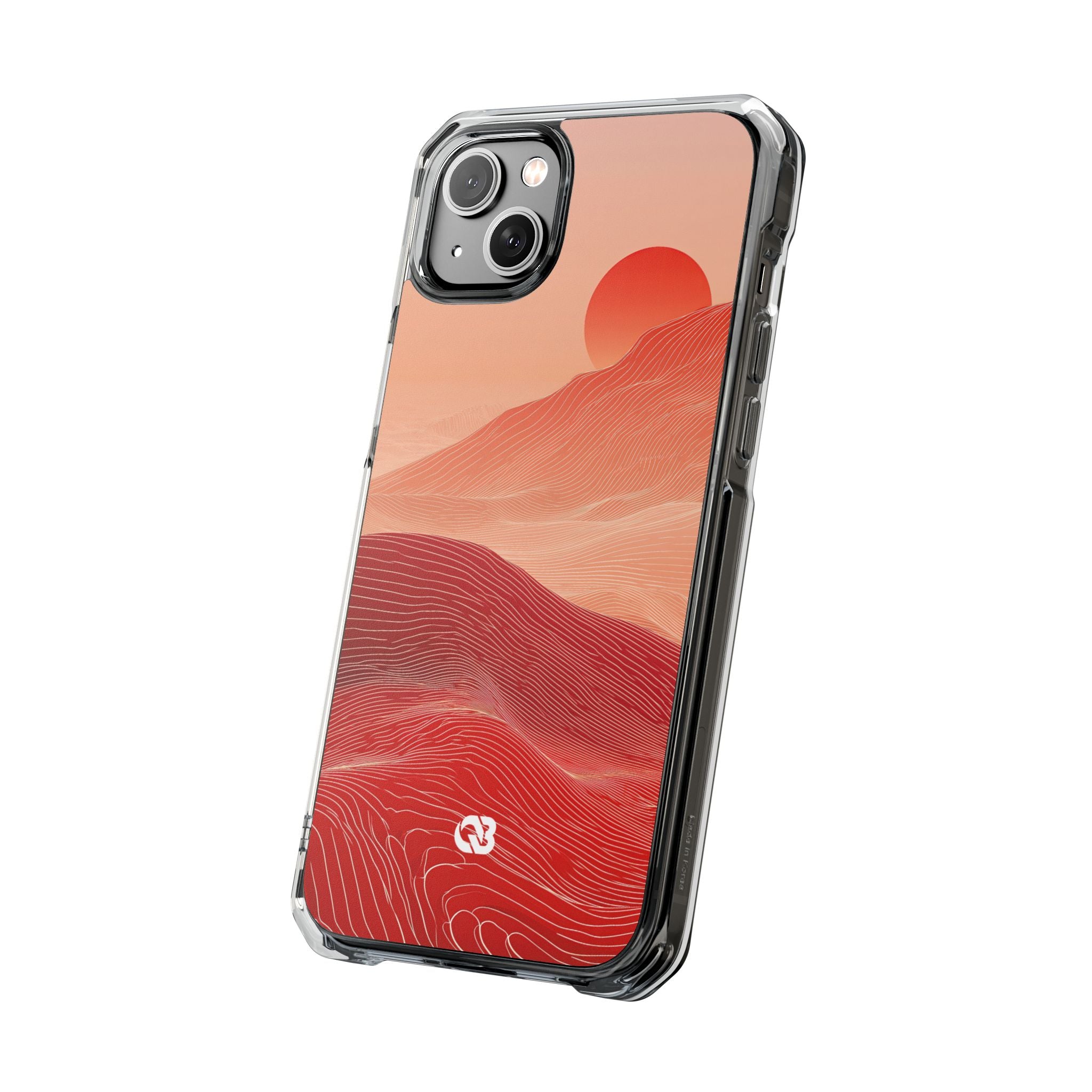 Red Impact MagSafe Phone Case for iPhone - Crimson Ridge Lines