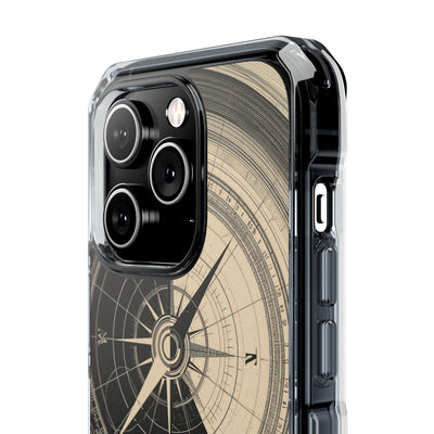 Beige Impact MagSafe Phone Case for iPhone - Obsidian Nautical Blueprint