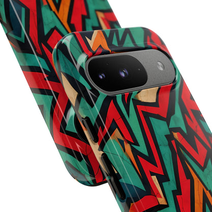Crimson Zigzag Google Pixel 9 Case - Tough