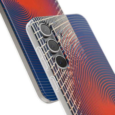 Blue Lite Phone Case for Samsung - Orange Orbit Grid