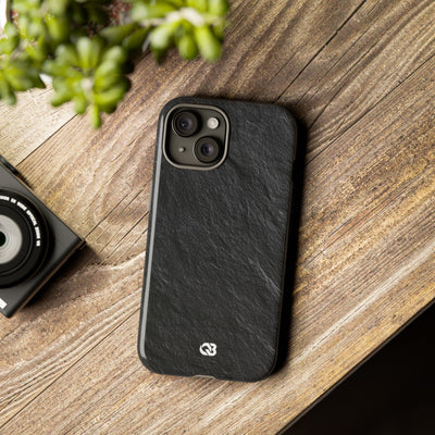 Black Tough Phone Case for iPhone - Raw Obsidian Slate