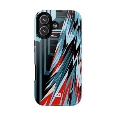Blue Tough 2.0 Magsafe Phone Case for iPhone - Glitch Peak Cyan