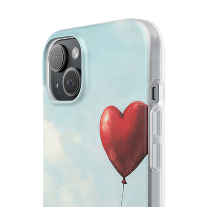 Heart Balloon Glow iPhone 15 Plus Case - Soft
