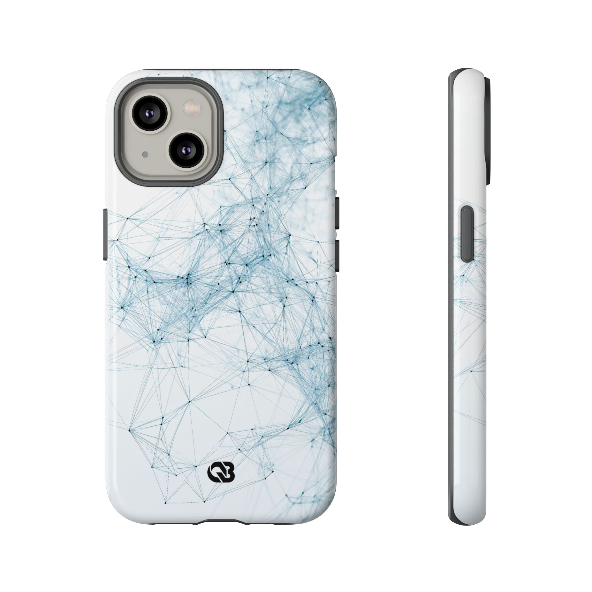 Blue Tough Phone Case for iPhone - Glacial Neural Web