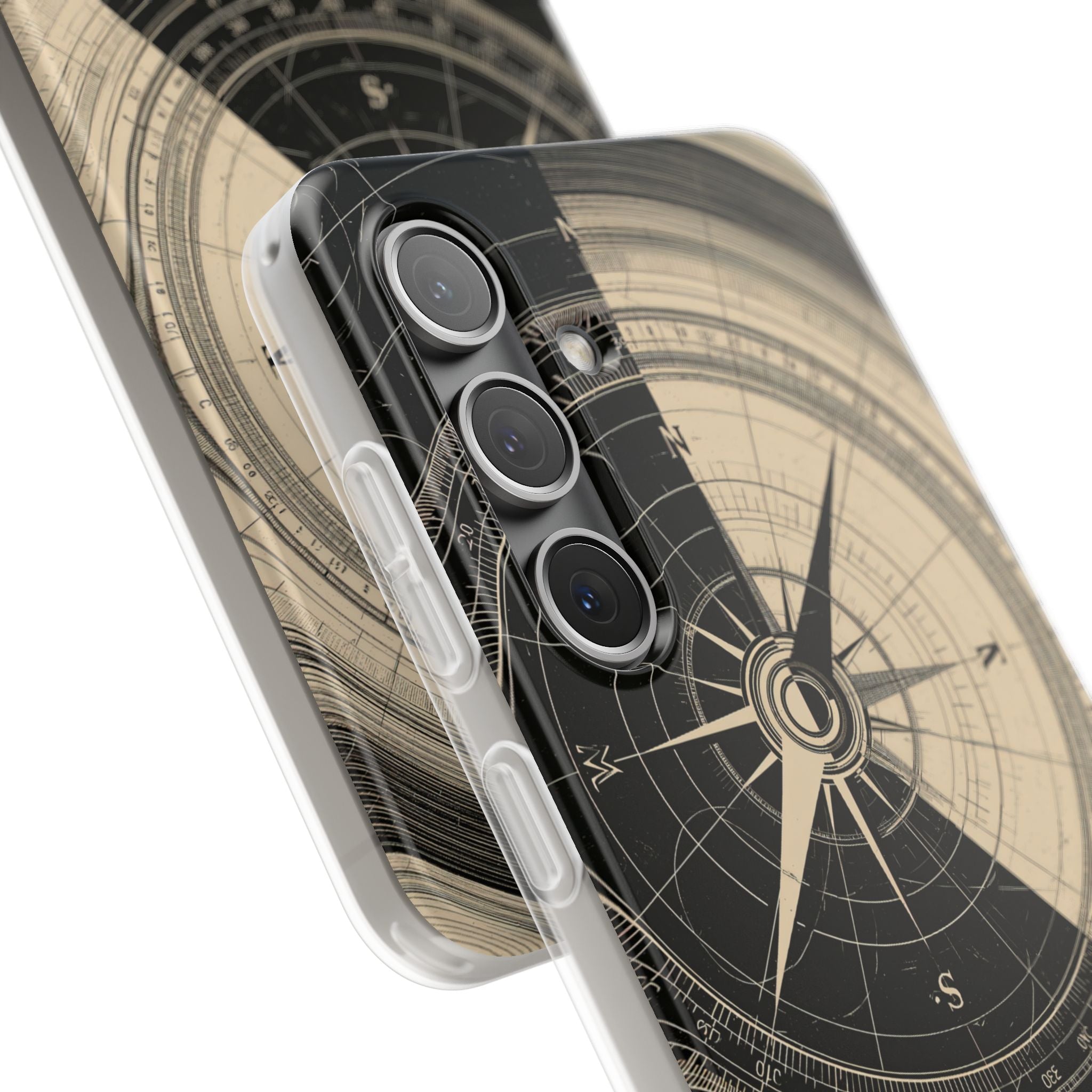 Beige Lite Phone Case for Samsung - Obsidian Nautical Blueprint