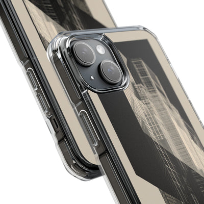 Beige Impact MagSafe Phone Case for iPhone - Monolith Urban Grid