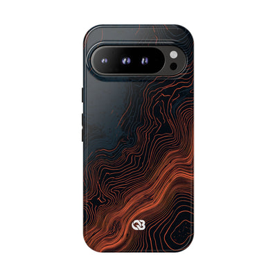 Black Tough Phone Case for Google Pixel - Volcanic Basalt Map