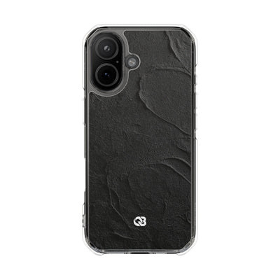 Obsidian Stucco Relief · Clear Impact Magnetic Phone Case for iPhone ·  Black