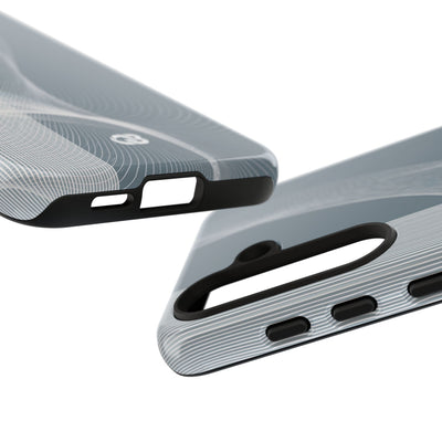 Grey Tough Phone Case for Samsung - Slate Mesh Horizon