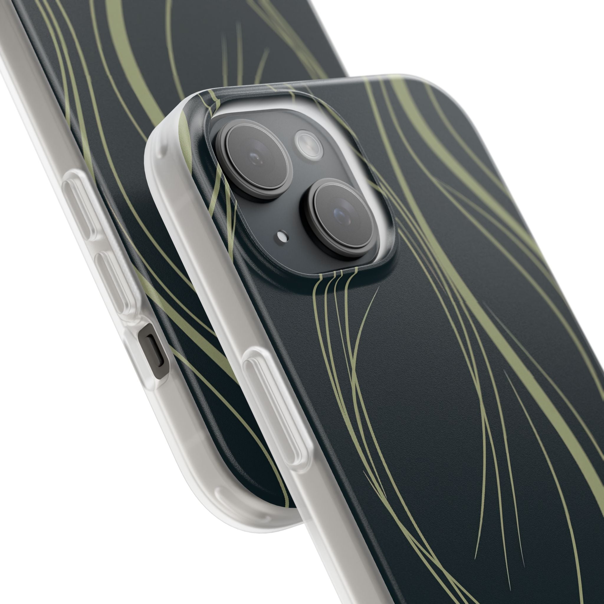 Green Lite Phone Case for iPhone - Obsidian Sage Flow