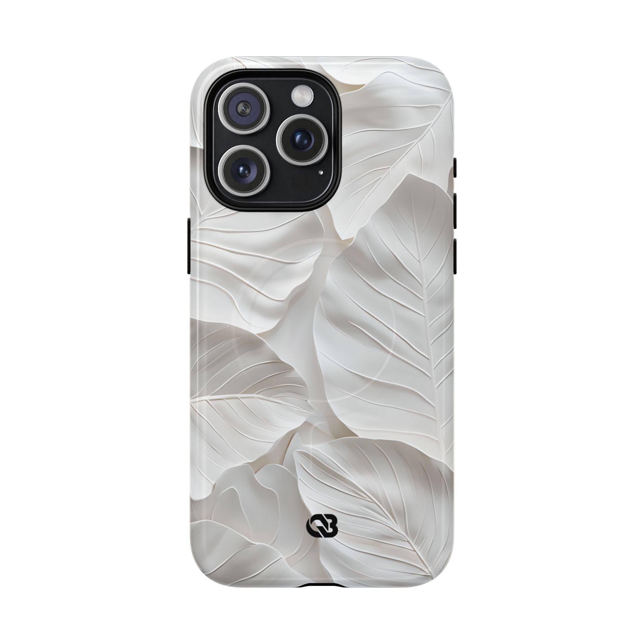Sculpted Ivory Leaves · Tough+ Hoesje voor iPhone · Magsafe