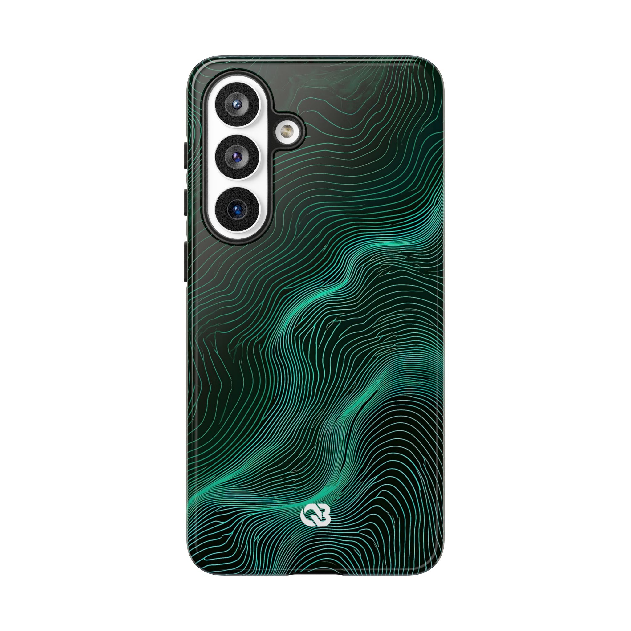 Teal Tough Phone Case for Samsung - Neon Jade Contour