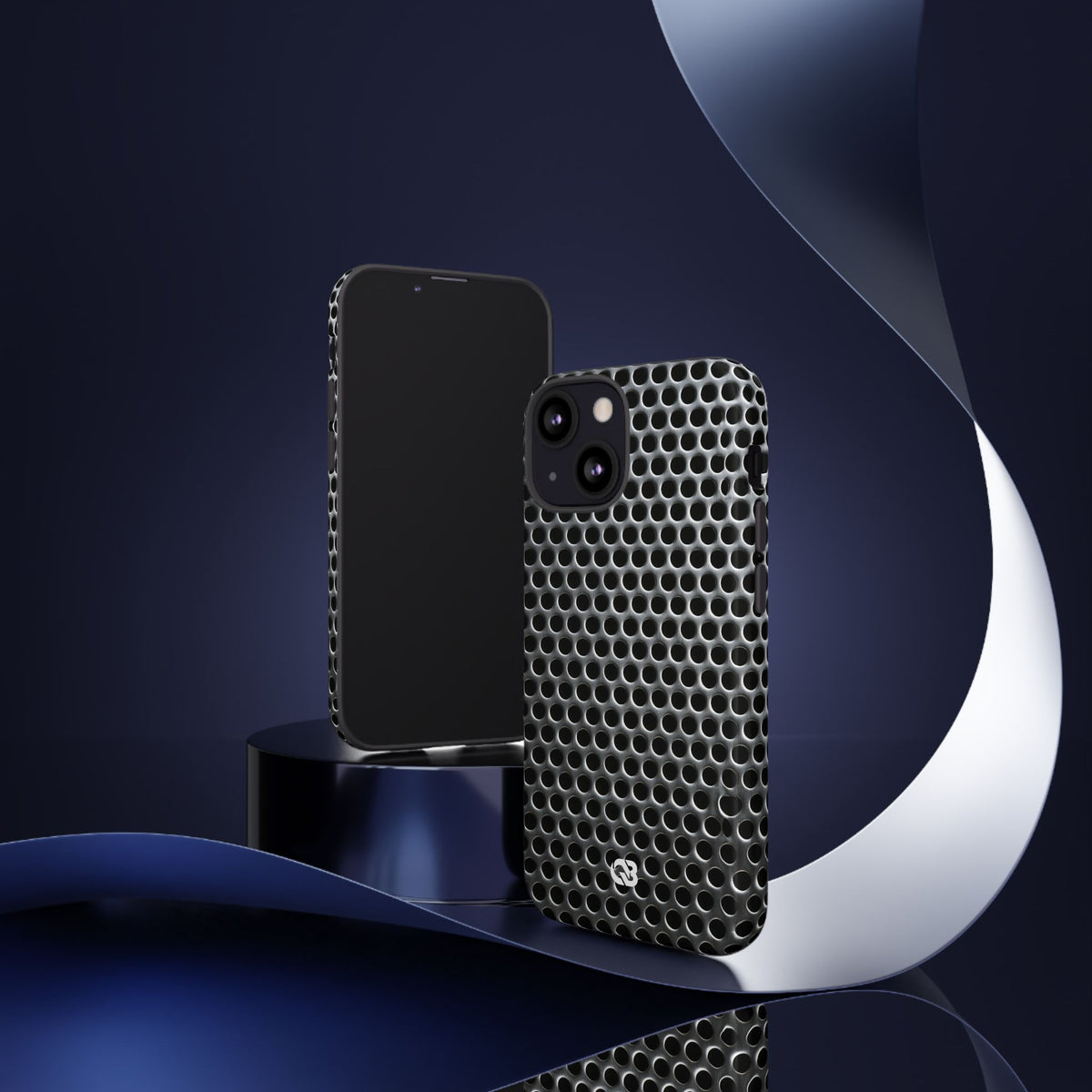 Brushed Perforated Steel · Tough Phone Case for iPhone · Silver