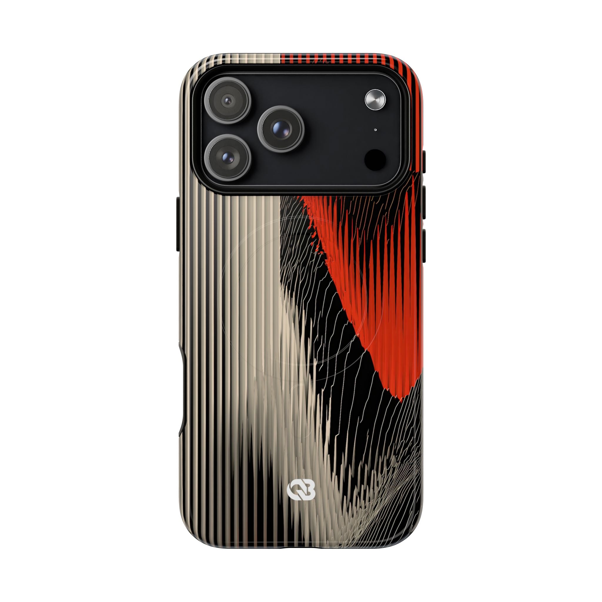 Red Tough 2.0 Magsafe Phone Case for iPhone - Crimson Pulse Topo