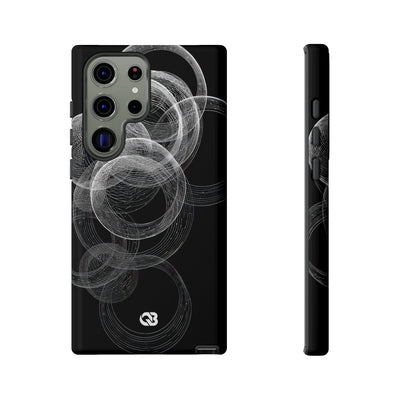 Black Tough Phone Case for Samsung - Kinetic Wireframe Orbit