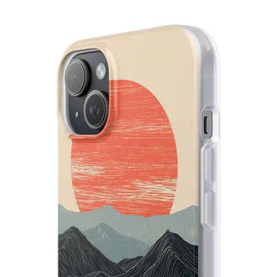 Beige Lite Phone Case for iPhone - Crimson Ridge Flow