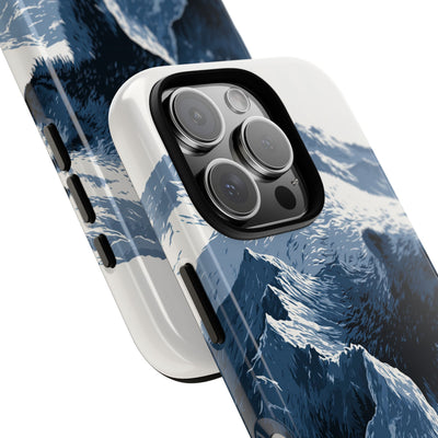 Fjord Summit Bear · Tough Phone Case for iPhone · Blue