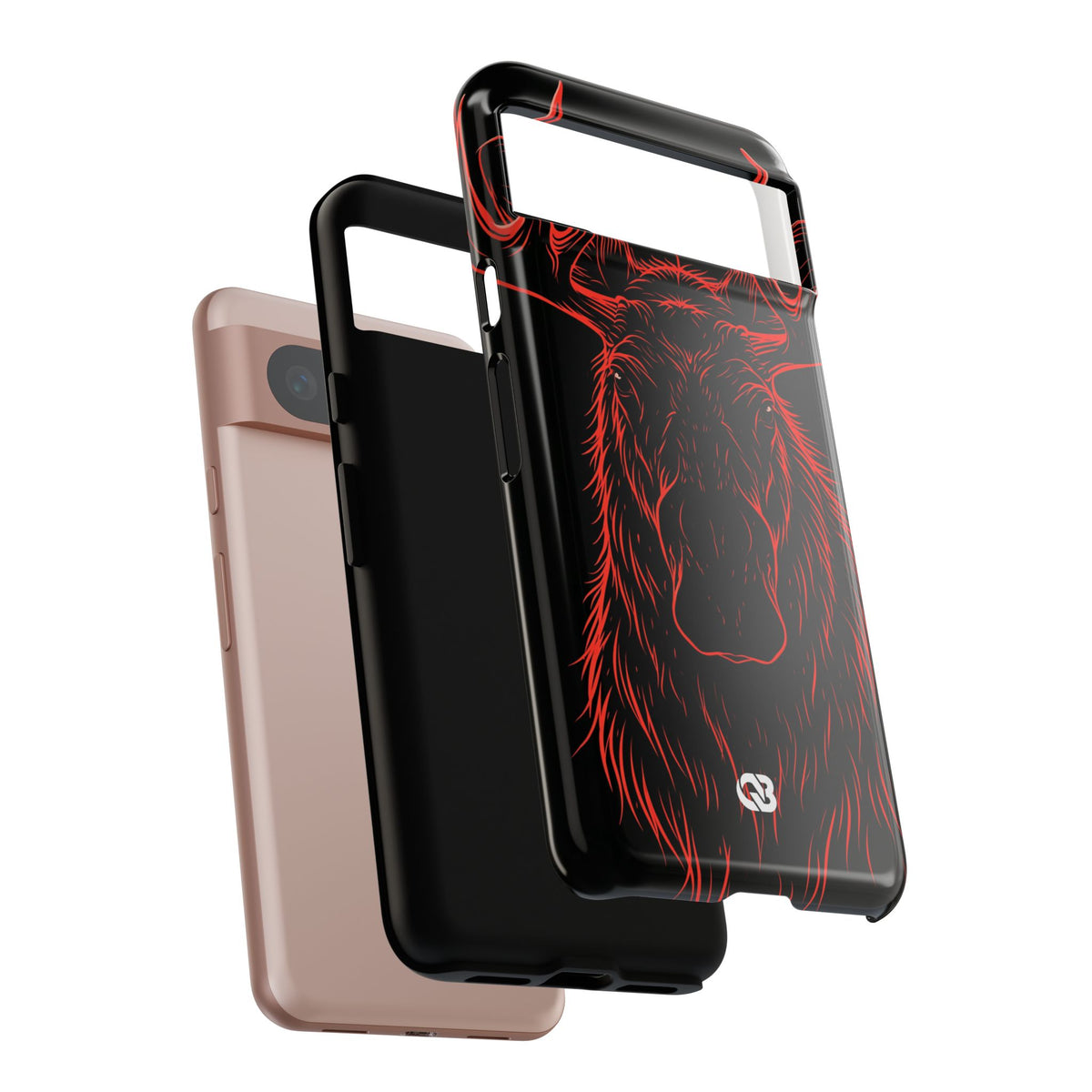 Crimson Horizon Moose · Tough Phone Case for Pixel ·  Black